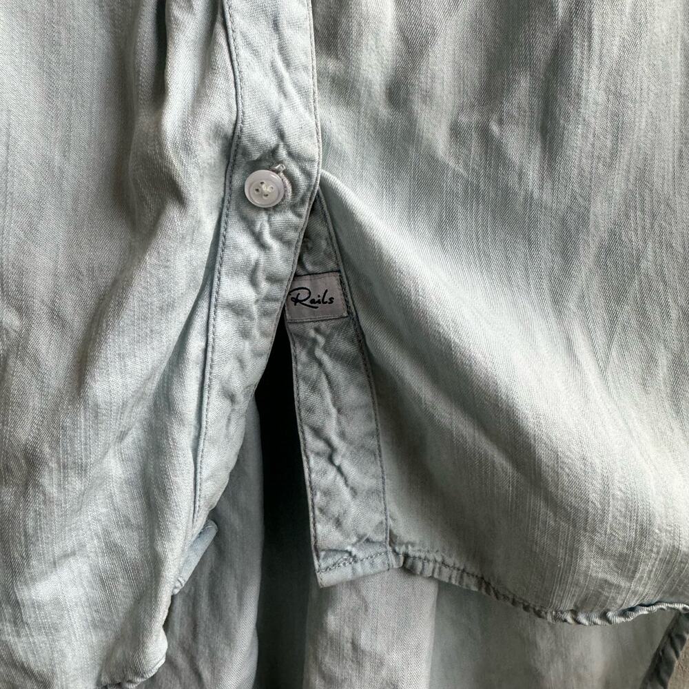 Rails Denim Sleeveless Button Up Tunic Shirt - Xs - image 5